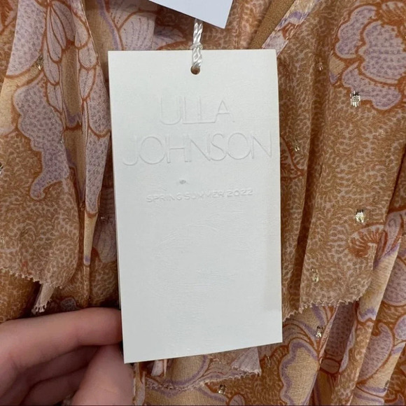 NWT $695 SP22 Ulla Johnson Cecily Magnolia Mini Dress Long Puff Sleeve Floral - Picture 8 of 14